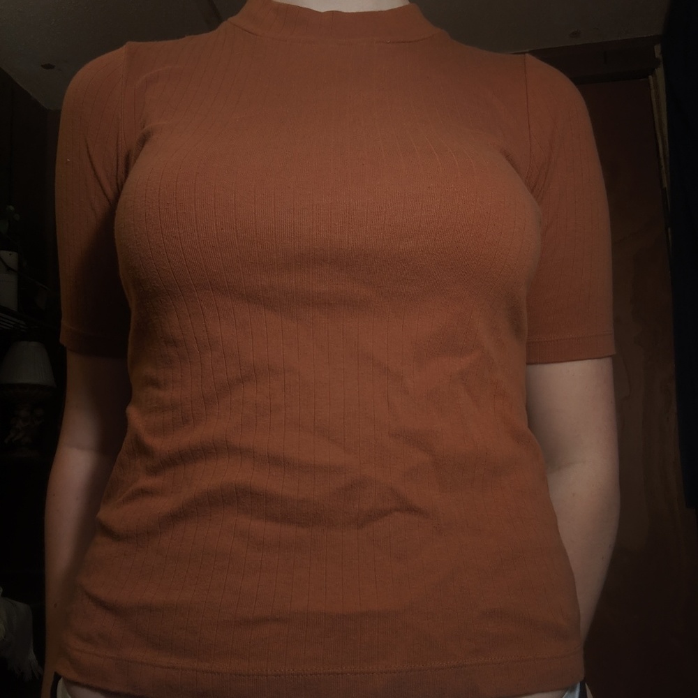 Long Short Sleeve High Neck Shirt